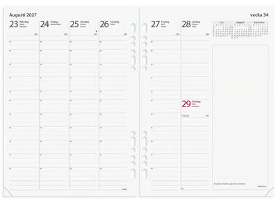 Systemkalender Burde 4879 Business Skinn Exklusiv 2027 Brun