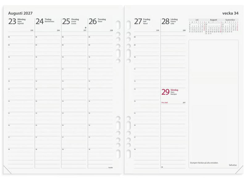 Systemkalender Burde 4879 Business Skinn Exklusiv 2027 Brun