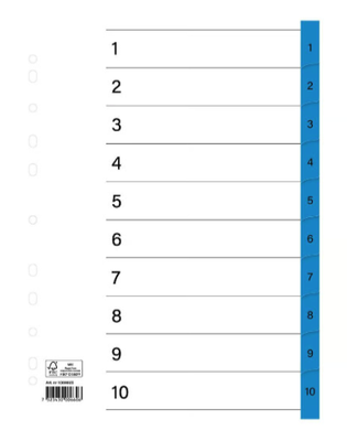 Pärmregister Plus flikförstärkta 1-10 A4+