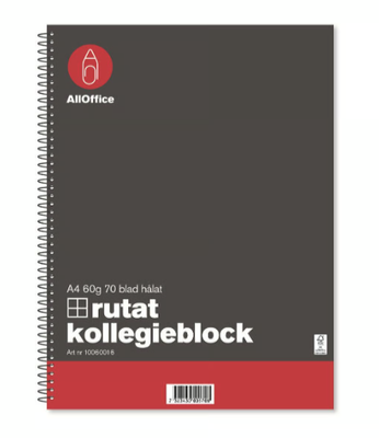 Kollegieblock AllOffice Rutat 70 Blad A4 60g