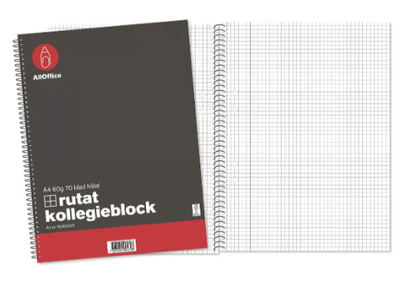 Kollegieblock AllOffice Rutat 70 Blad A4 60g