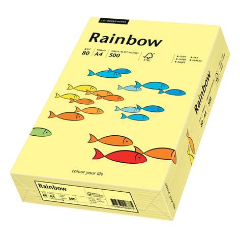 Färgat papper light yellow A4 80g, 500 st/fp