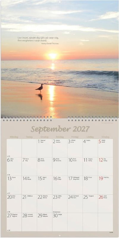 Väggkalender Burde 1721 Carpe Diem 2027