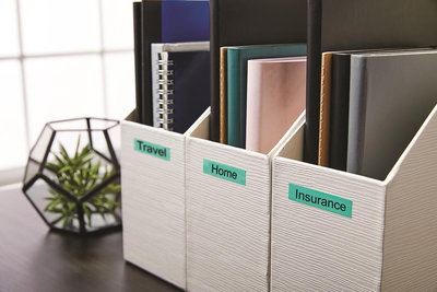 Dymo- Märkband D1 19mm Svart/Grön 7m