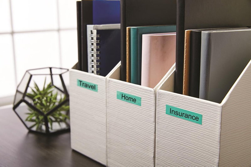 Dymo- Märkband D1 19mm Svart/Grön 7m