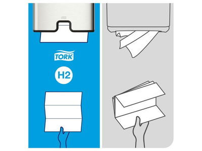 Pappershandduk Tork H2 Komprimerad Adv 2-lg 212x320mm, 1200/fp