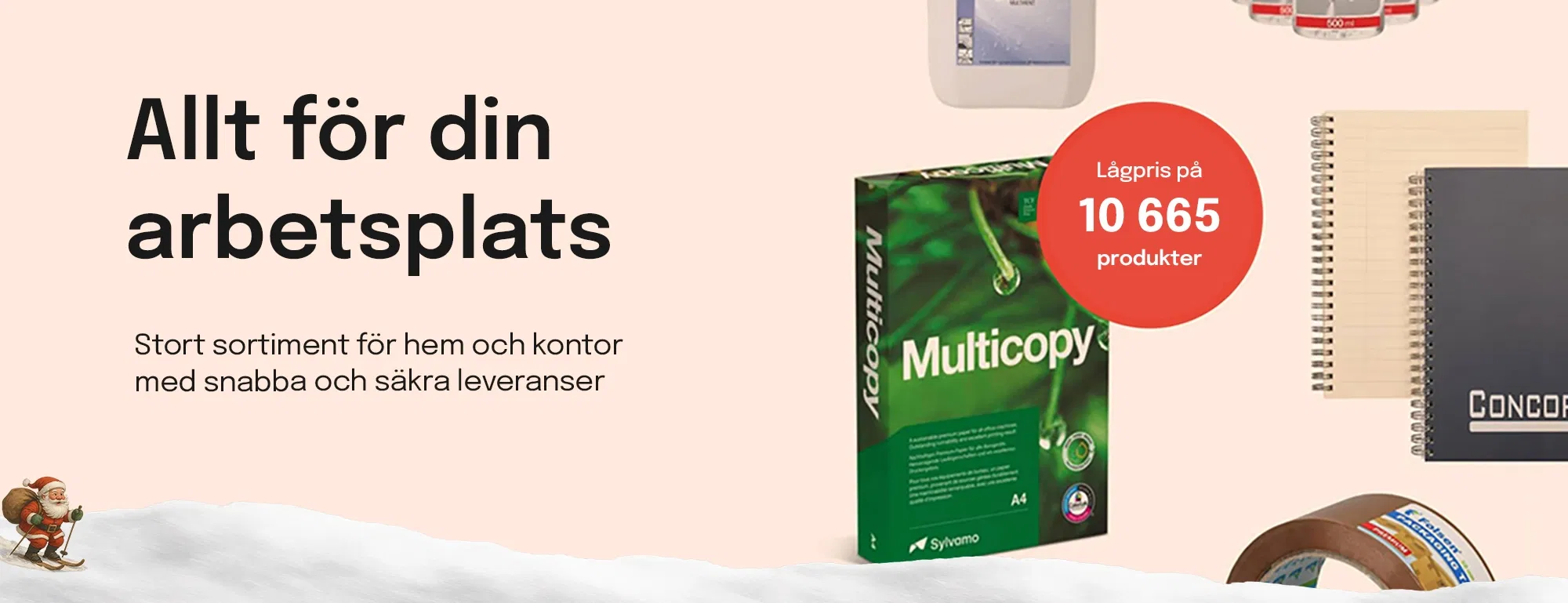 Kontorsmaterial - Köp ur ett komplett sortiment för kontor, lager, städning och lokalvård med personlig service och snabba leveranser.