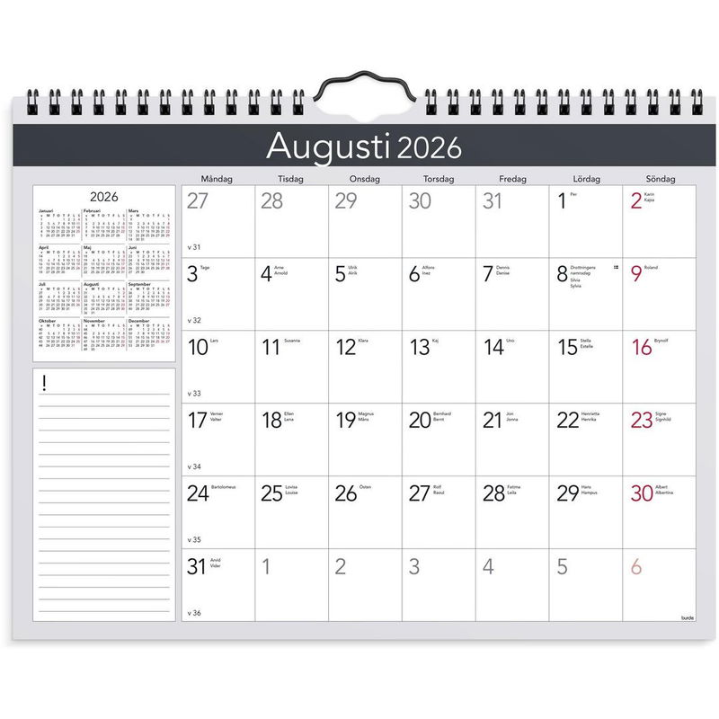 Väggkalender Miljökalendern Elegant 2026