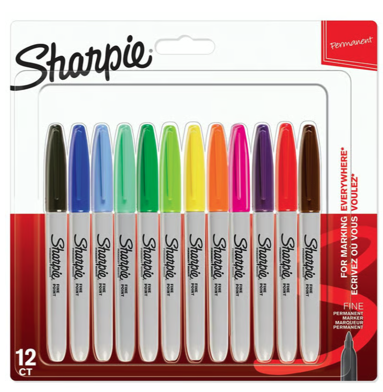 Märkpenna Sharpie Permanent 12 Färger Fine