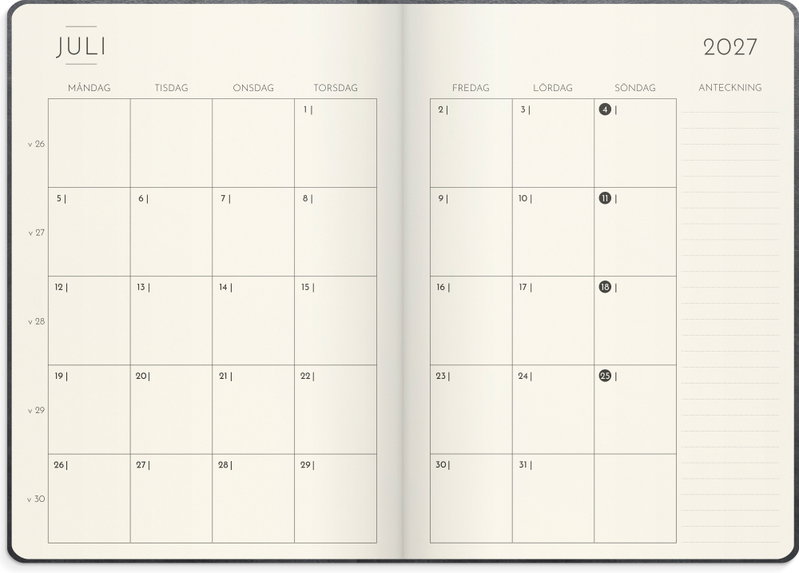 Almanacka Burde 5964 Weekly Deluxe 2027