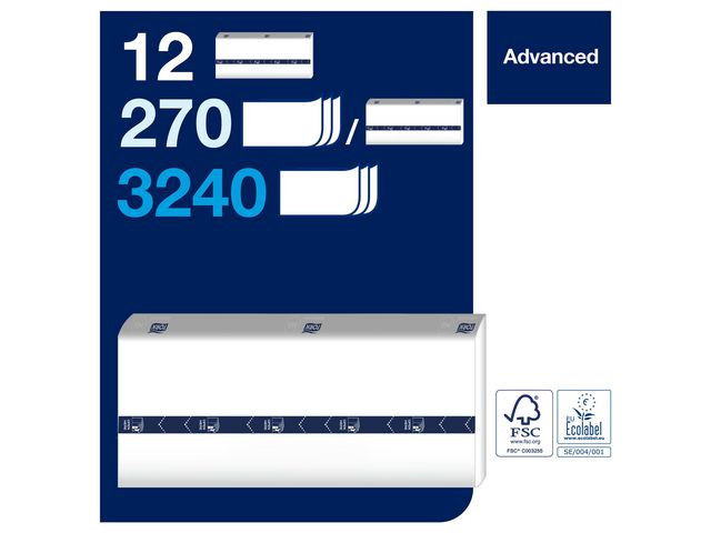 Pappershandduk Tork PeakServe Adv H5 201x225mm, 3240 st/bal