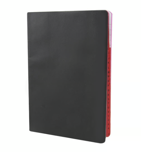 Vaxduksbok Med Register A-Ö Linjerad 72 Blad Svart A5