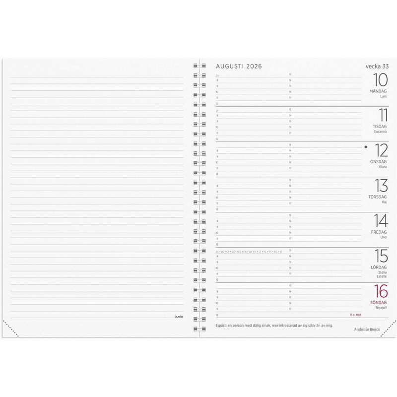 Stor Veckokalender 2026 svart