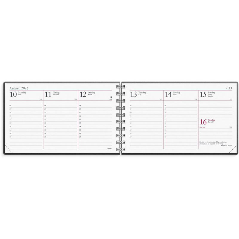 Veckokalender Eco Line 2026 svart
