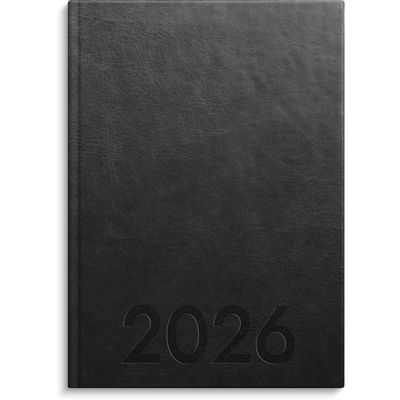 Kalender Weekly A5 2026 konstläder inbunden svart