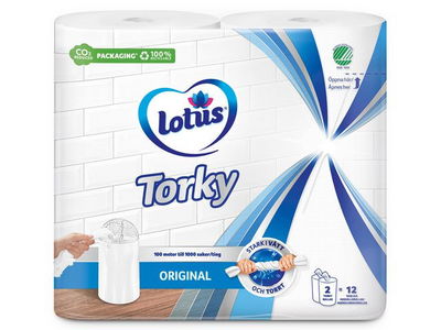 Torkrulle Lotus Torky 100m vit 12/fp