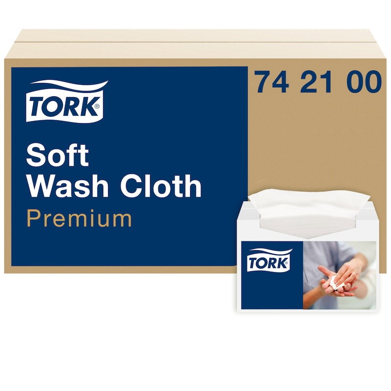 Tvättlapp Tork Premium 1-lag Vit 30x19cm, 1080/fp