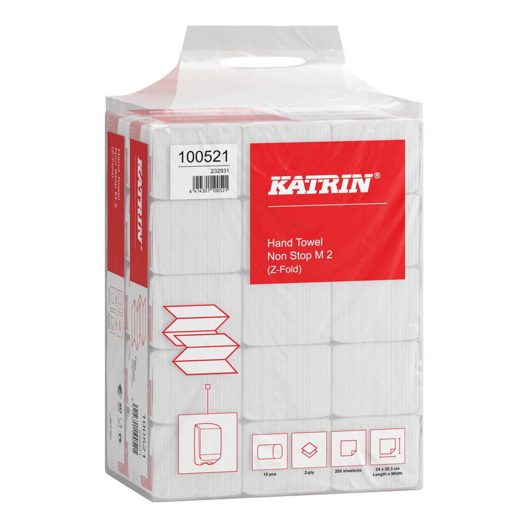 Pappershandduk KATRIN Z-Vikt M 2-lg 203x240mm, 3000/fp