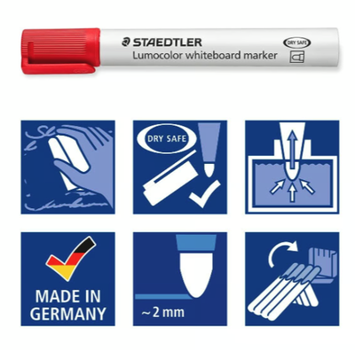 Whiteboardpenna Staedtler Lumocolor Rund 2mm, 10 st/fp