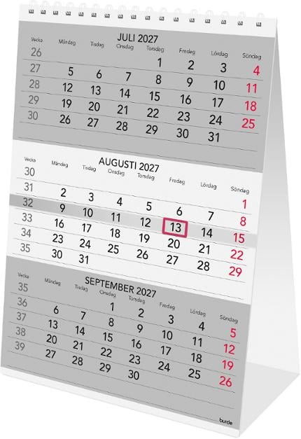 Almanacka Burde 1531 Bordskalender Triplaner 2027