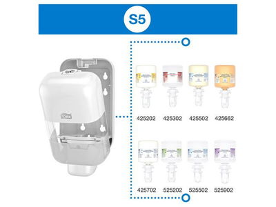 Dispenser TORK S5 tvål/handspr Mini vit