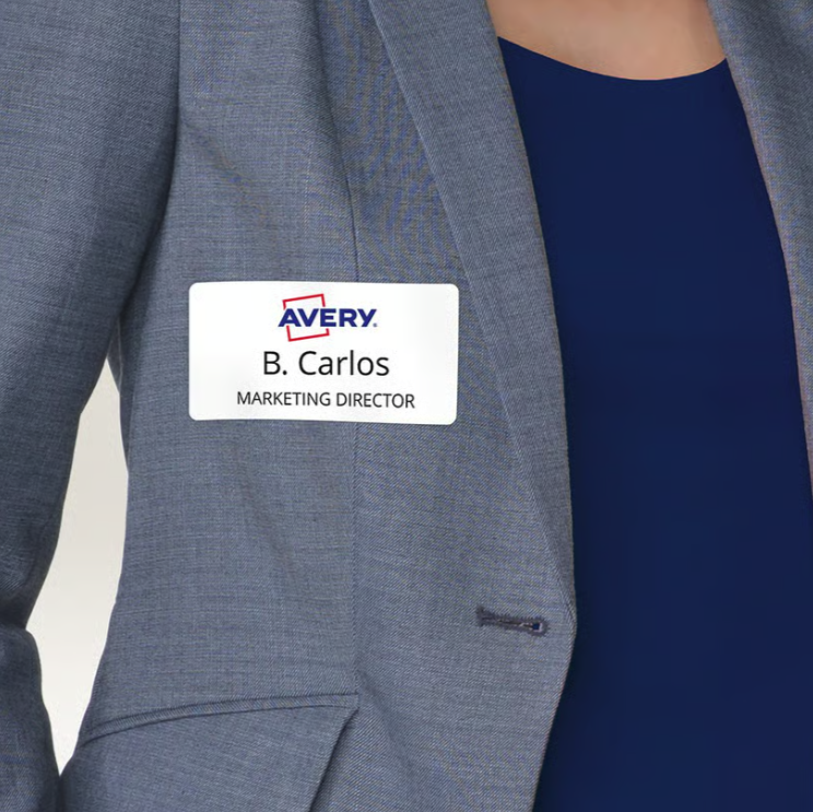 Namnskyltar Avery Sidenmaterial Avtagbara Vit 80x50mm,  200/fp