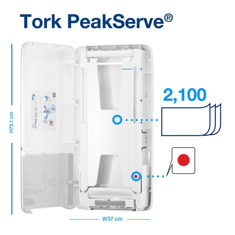 Dispenser TORK H5 Handduk PeakServe vit