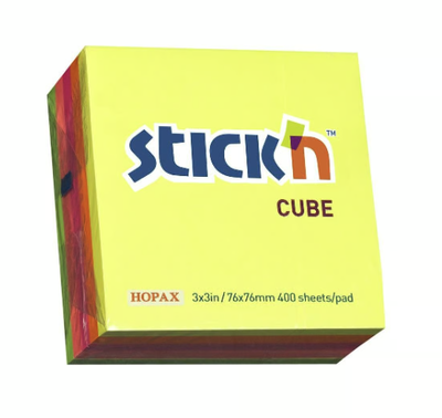 Notiskub Stick´n Neon Mix Färg 76x76mm 320 Blad