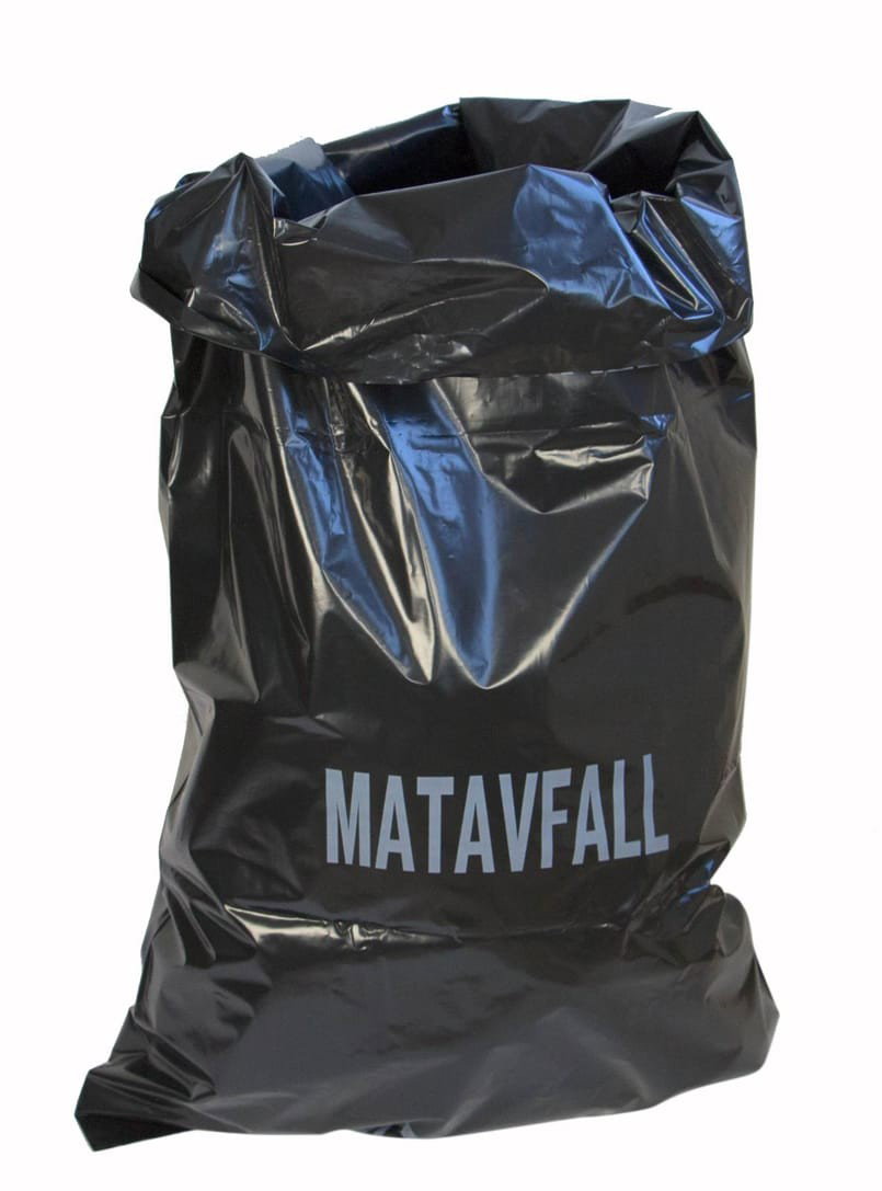 Sopsäck Vikt Matavfall 125L 100my Svart, 100 st/krt