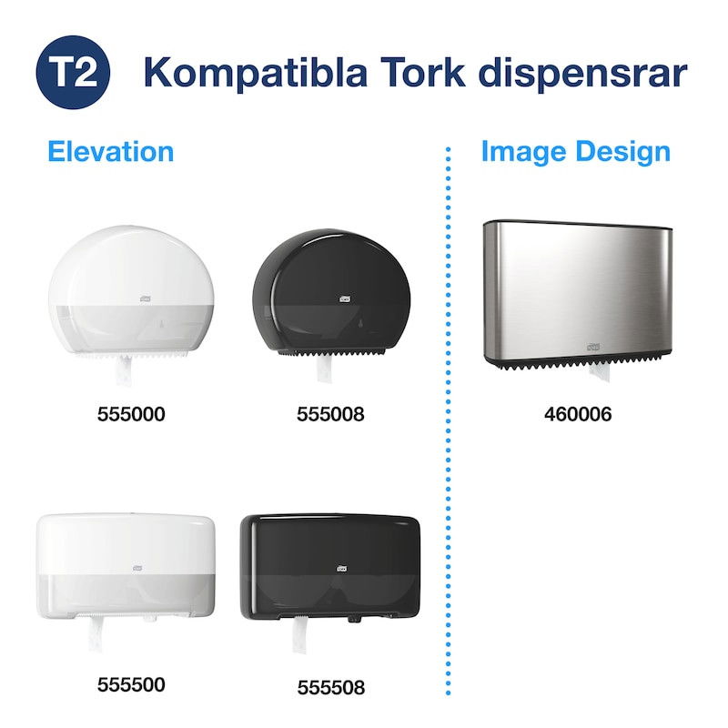 Toalettpapper TORK Mini Jumbo T2 1-lag Vit 240m, 12/fp