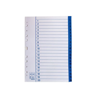 Pärmregister papper 1-20 A4, 10 st/fp