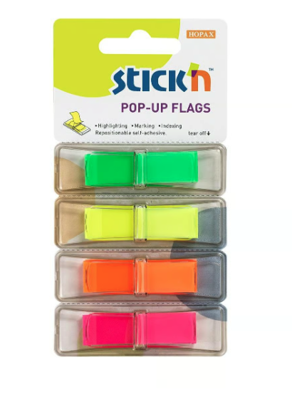 Märkflik Stick ́n 4x40 Flikar 4 Färger 45x12mm