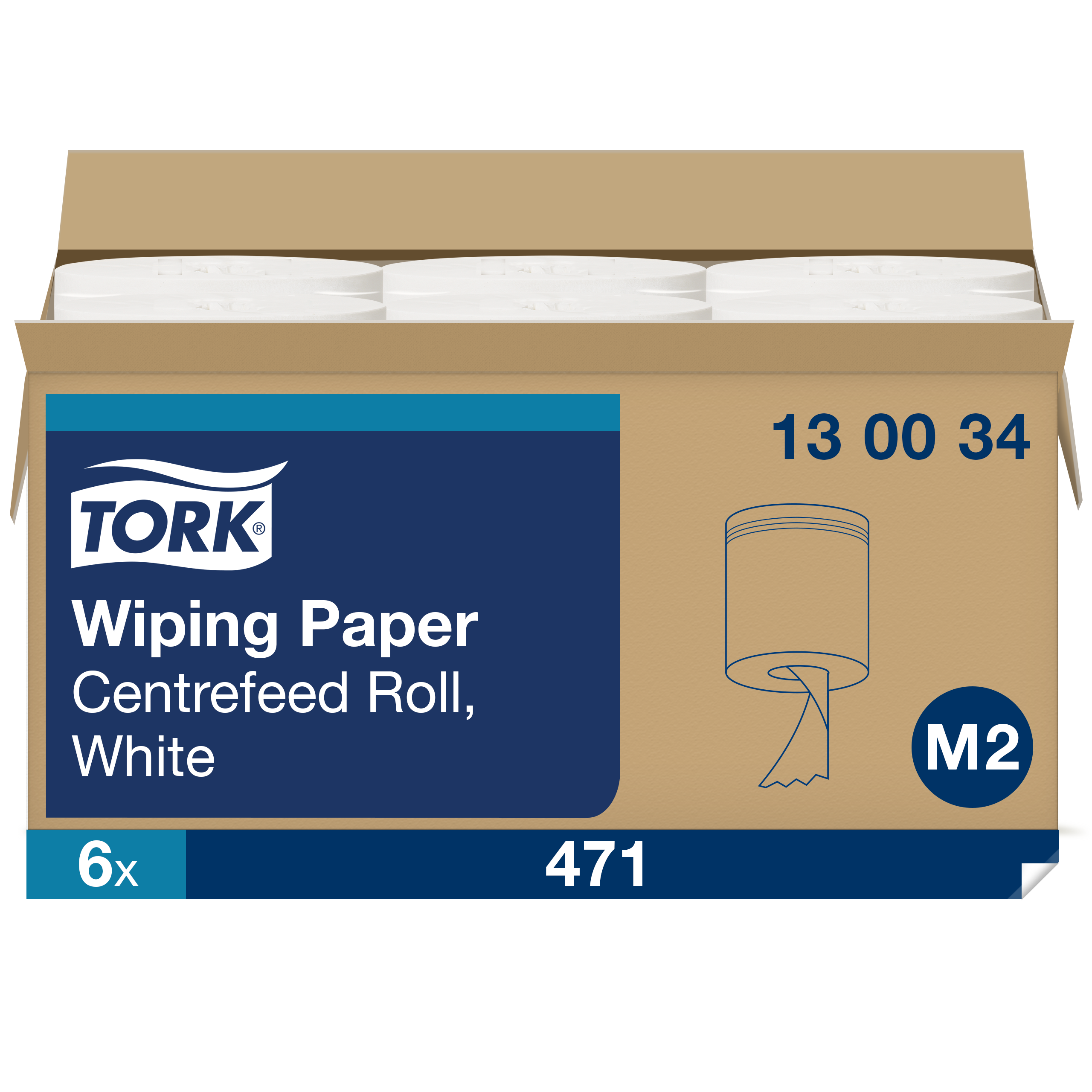 Torkrulle Tork M2 Premium 1-lag Vit 195mmx165m, 6/fp