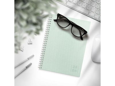 Kalender Study Textile grön A5 25/26