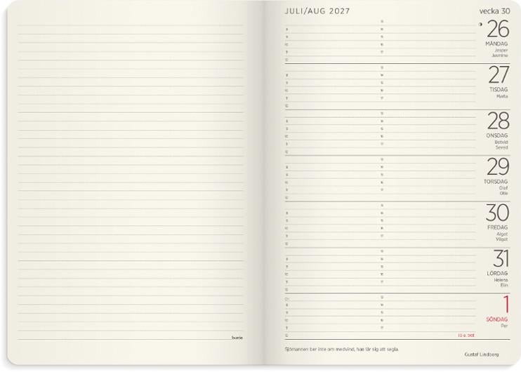 Almanacka Burde 5960 Stor Vecko Forma Deluxe 2027 Brun A5