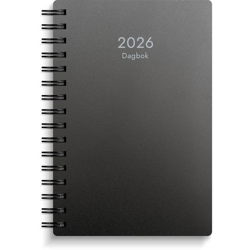 Dagbok 2026 plast svart