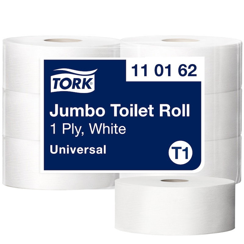 Toalettpapper Tork T1 Jumbo Universal 1-lg vit 500m, 6/fp