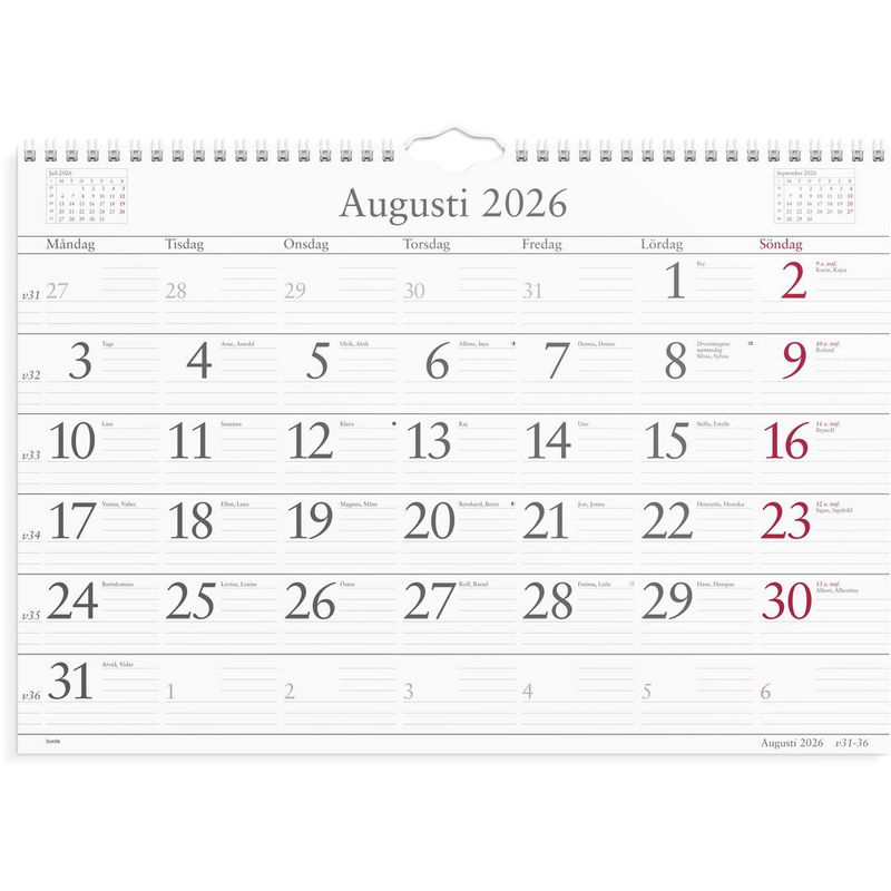 Väggkalender Månadskalendern 2026
