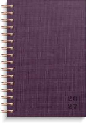 Almanacka Burde 5641 Dagbok Textile 2027 Lila