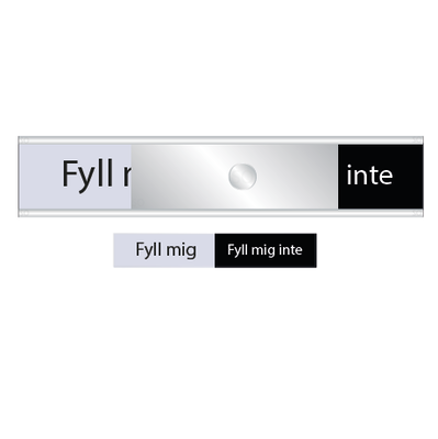 Skylt Fyll mig / Fyll mig inte grått/svart