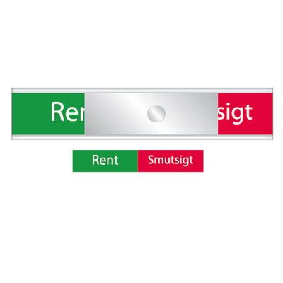Skylt. Rent/Smutsigt grönt/röd