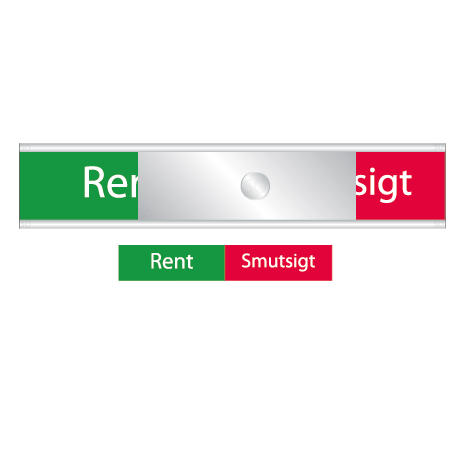 Skylt. Rent/Smutsigt grönt/röd