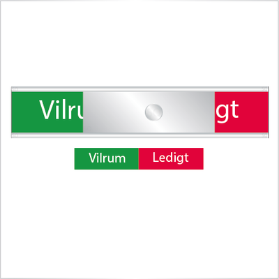 Skylt Vilrum-Ledigt grönt/rött