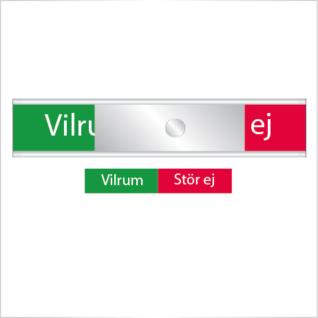 Skylt Vilrum-Stör  grönt/rött