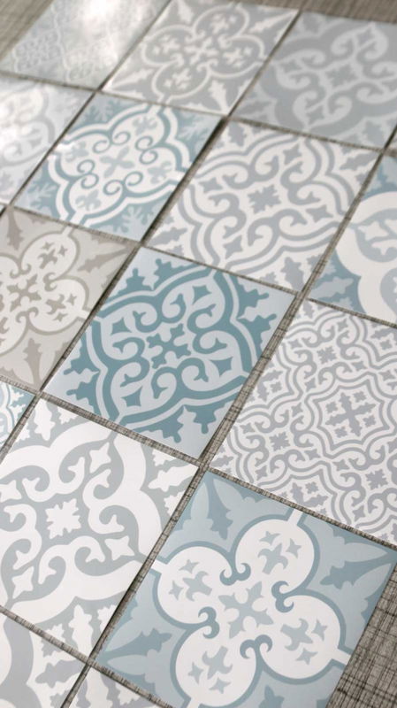 Kakeldekor 20 st. Mixad Grå/Gråblå/vit