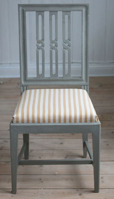 Gulrandigt möbeltyg eko-bomull - Lovisa rand nr.103