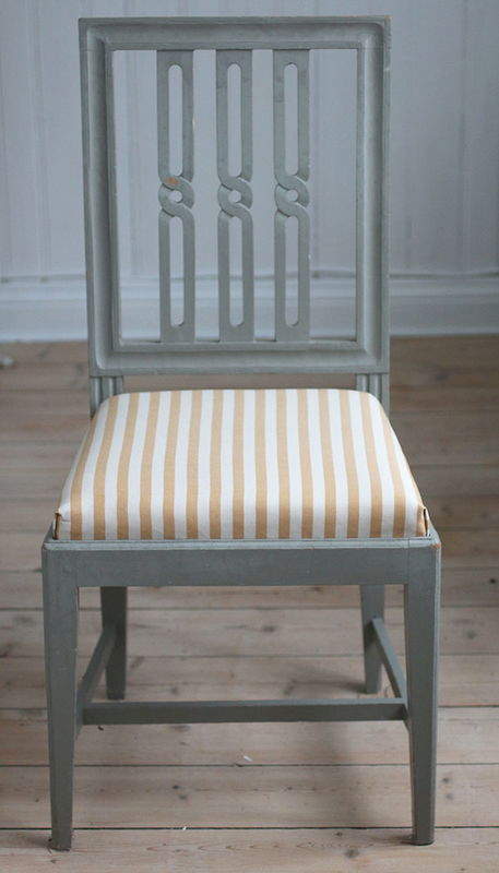 Gulrandigt möbeltyg eko-bomull - Lovisa rand nr.103