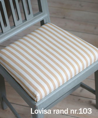 Beige randigt möbeltyg eko-bomull - Lovisa rand nr.803