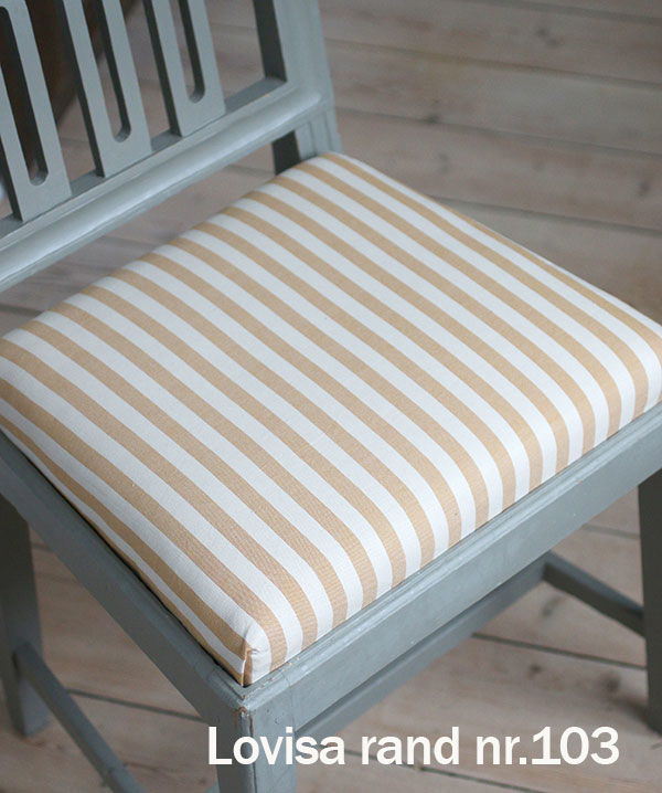 Beige randigt möbeltyg eko-bomull - Lovisa rand nr.803