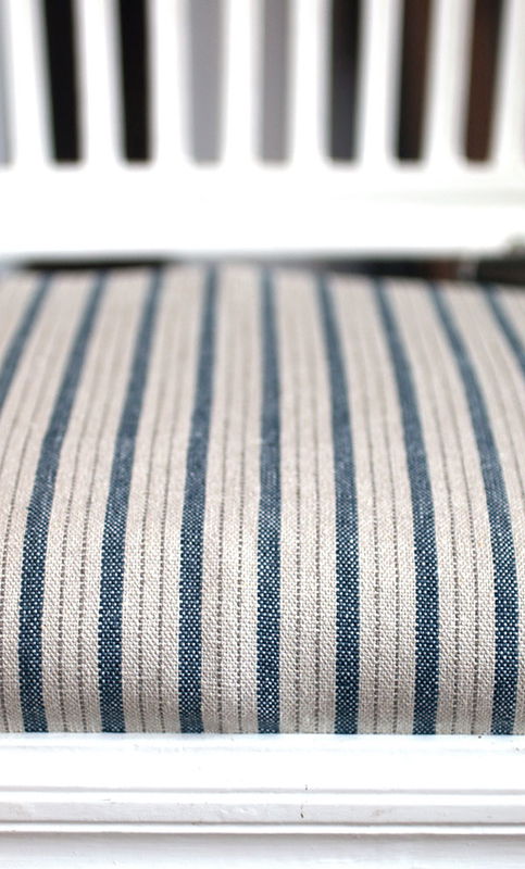 Linnetyg blårandigt - Tetbury Stripe  - Sanderson